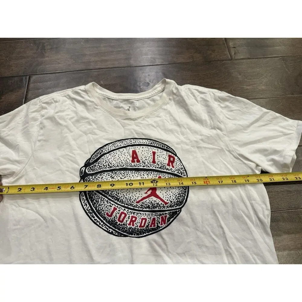 Air Jordan Mens White Air Jordan Basketball Logo Graphic Print T-Shirt Size L